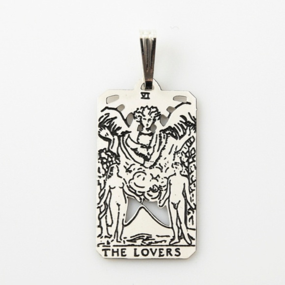 Lovers Tarot Card Pendant .925 Sterling Silver dainty Made in USA - Picture 11 of 11